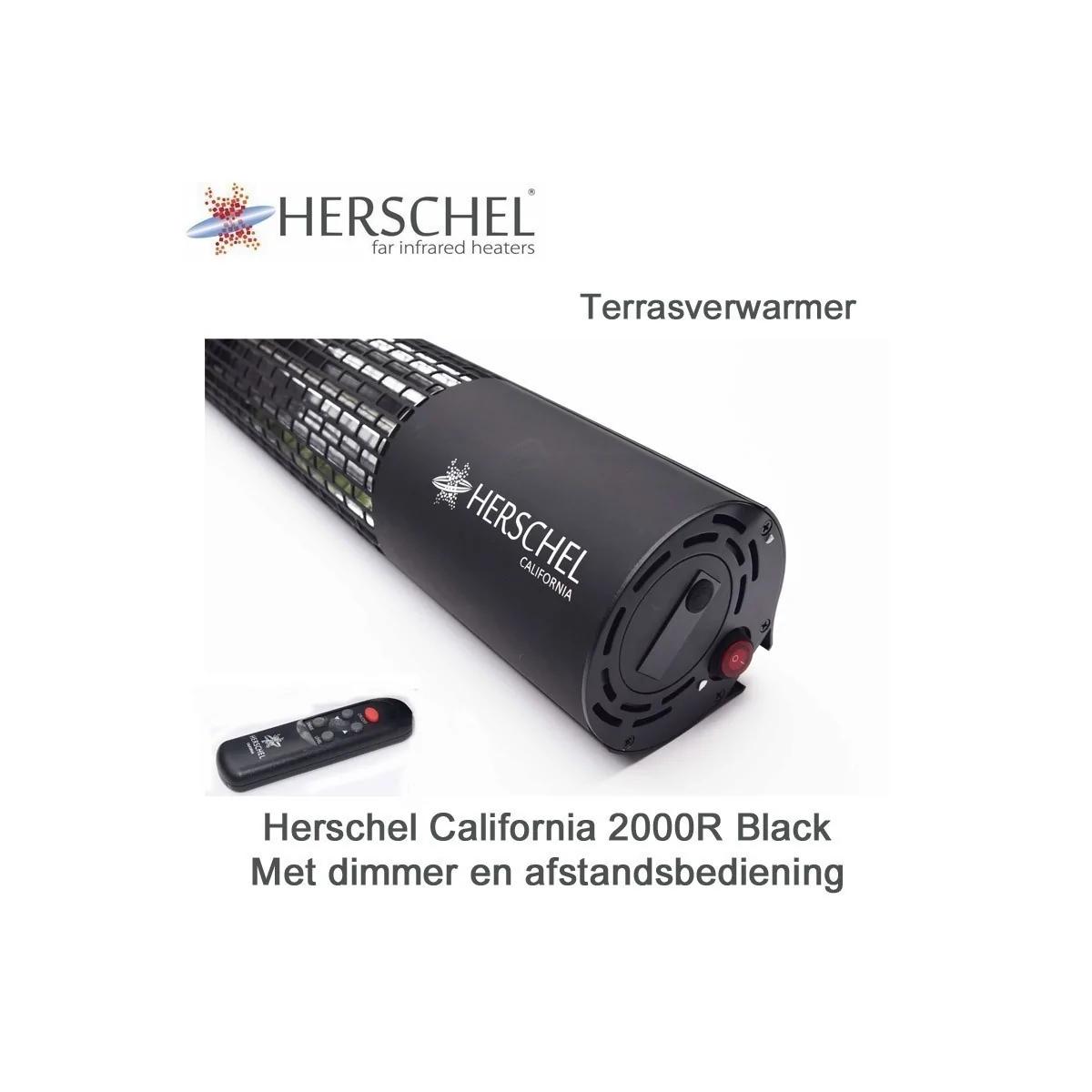 Herschel California 2000R terrasverwarmer met dimmer 2000 Watt