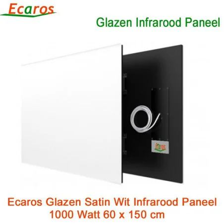 Ecaros Glazen infrarood paneel 1000 Watt mat wit 60 x 150 cm