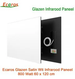 Ecaros Glazen infrarood paneel 800 Watt mat wit 60 x 120 cm