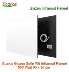 Ecaros Glazen infrarood paneel 600 Watt mat wit 60 x 90 cm|Infraroodverwarmingonline