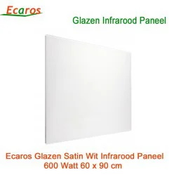 Ecaros Glazen Satin Wit Infrarood Warmtepaneel 600 watt 60 x 90cm