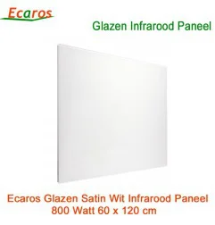 Ecaros Glazen Satin Wit Infrarood Warmtepaneel 800 watt 60 x 120cm