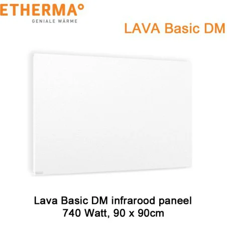 Etherma Lava Design Basic DM infrarood paneel, 740 Watt, 90 x 90 cm