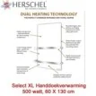 Herschel Select XLS Infrarood Handdoekverwarming 700 Watt