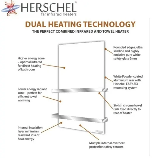 Herschel Select XLS Infrarood Handdoekverwarming 500 Watt