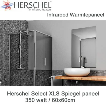 Herschel Select XLS spiegel infrarood paneel 350 Watt 60 x 60 cm