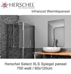 Herschel Select XLS spiegel infrarood paneel 700 Watt 60 x 120 cm|Infraroodverwarmingonline
