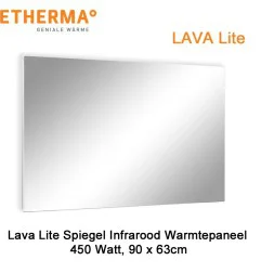 Etherma Lava Lite spiegel infrarood paneel, 450 Watt, 90 x 63 cm|Infraroodverwarmingonline