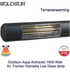 Goldsun Aqua low glare terrasverwarming 1500 Watt|Infraroodverwarmingonline
