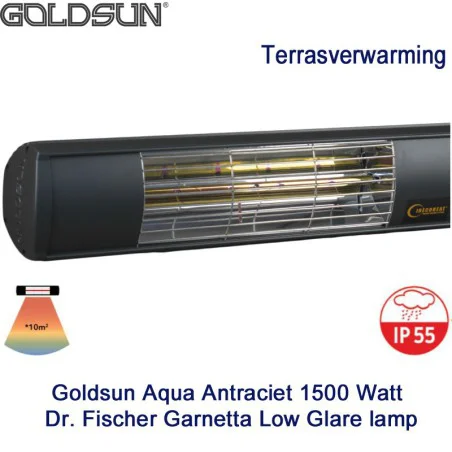 Goldsun Aqua low glare terrasverwarming 1500 Watt