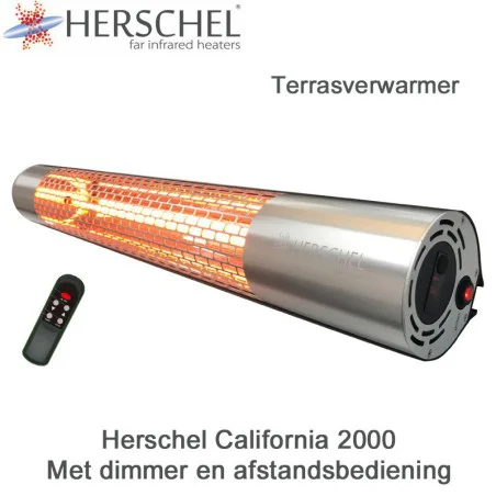 Herschel California 2000 terrasverwarmer met dimmer en afstandsbediening, 2000 Watt