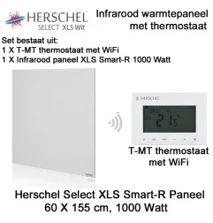 Herschel Select XLS Infrarood Paneel met T-MT thermostaat, 1000 Watt, 60 x 155 cm|Infraroodverwarmingonline