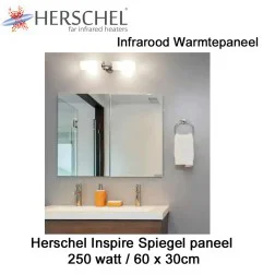Herschel Inspire spiegel infrarood paneel 250 Watt 60 x 30 cm