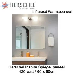 Herschel Inspire spiegel infrarood paneel 420 Watt 60 x 60 cm
