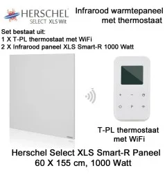 Herschel Select XLS Infrarood Paneel met T-PL thermostaat, 1000 Watt, 60 x 155 cm
