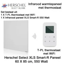 Herschel Select XLS Infrarood Paneel met T-PL thermostaat, 550 Watt, 60 x 85 cm
