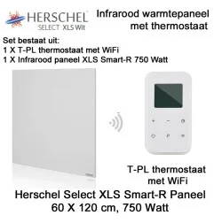 Herschel Select XLS Infrarood Paneel met T-PL thermostaat, 750 Watt, 60 x 120 cm