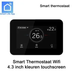 Smart thermostaat met touchscreen, programmeerbare WiFi, inbouw, tuya compatible
