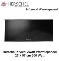 Herschel Krystal 600 Watt infrarood paneel zwart, 27 x 57 cm
