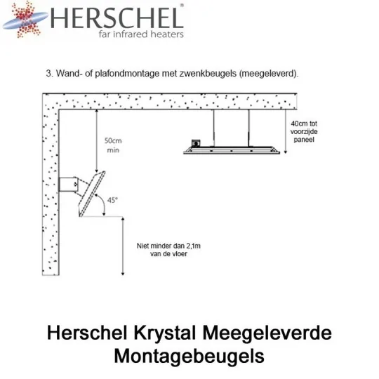 Herschel Krystal 1000 Watt infrarood paneel wit, 27 x 57 cm