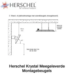 Herschel Krystal 600 Watt infrarood paneel wit, 27 x 57 cm