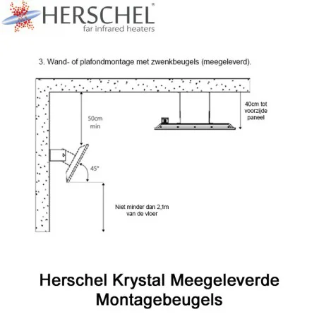 Herschel Krystal 600 Watt infrarood paneel wit, 27 x 57 cm