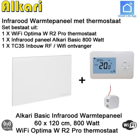 Infrarood panelen met thermostaat en inbouw ontvanger|Infraroodverwarmingonline