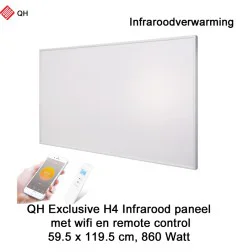 QH Exclusive H4 Infrarood paneel 860 Watt 59,5 x 119,5 cm met WiFi thermostaat