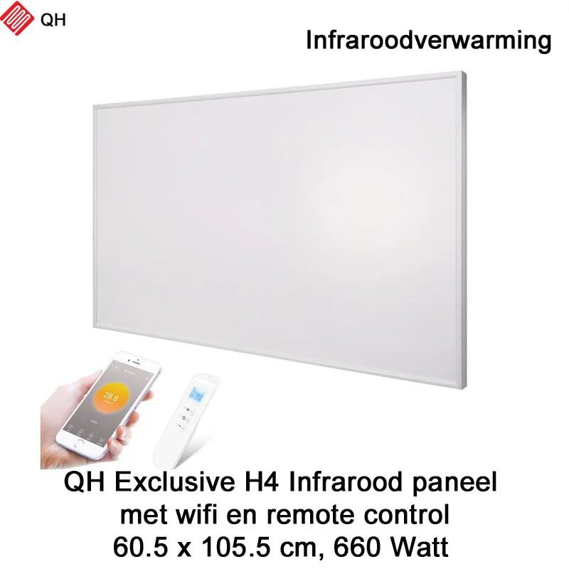 QH Exclusive H4 Infrarood paneel 660 Watt 60,5 x 105,5 cm met WiFi thermostaat