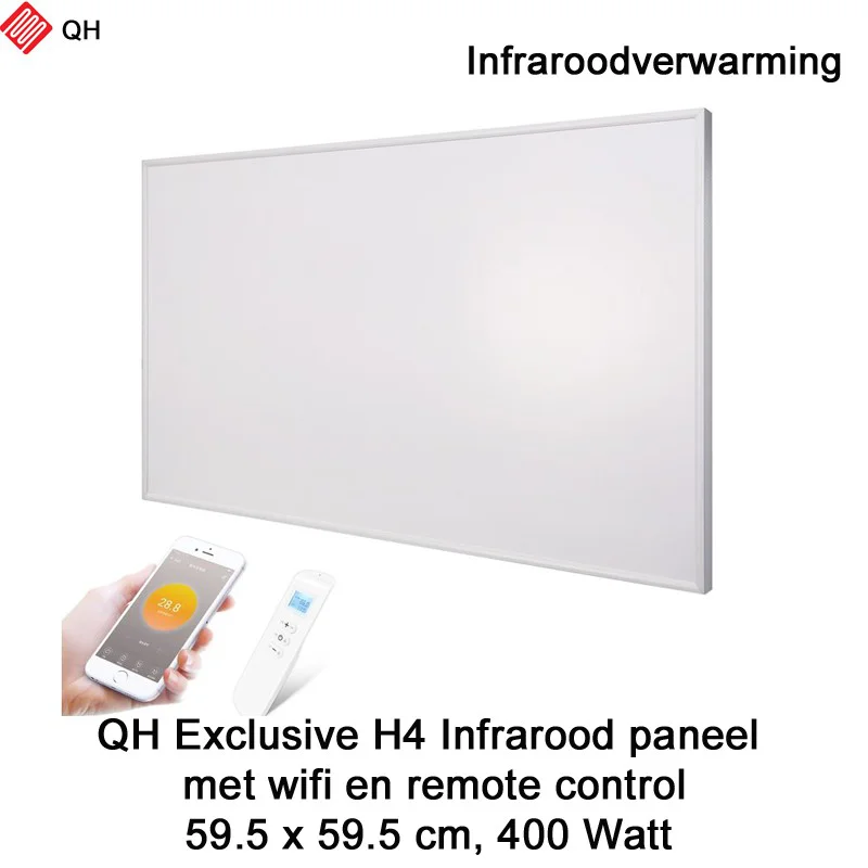 QH Exclusive H4 Infrarood paneel 400 Watt 59,5 x 59,5 cm met WiFi thermostaat