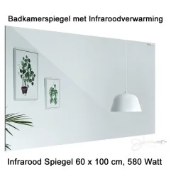QH Spiegel infrarood verwarming 60 x 100 cm 580 Watt|Infraroodverwarmingonline