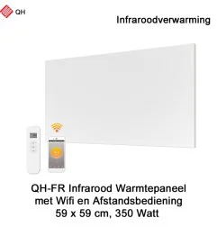 QH-FR infrarood paneel 350W met Wifi en afstandsbediening, 59 x 59 cm|Infraroodverwarmingonline