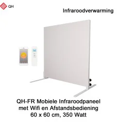 QH-FR Mobiel Infrarood paneel 350W met Wifi en afstandsbediening, 60 x 60 cm|Infraroodverwarmingonline