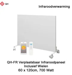 QH-FR Serie Mobiel Infrarood paneel 700W met wieltjes, 60 x 120 cm|Infraroodverwarmingonline