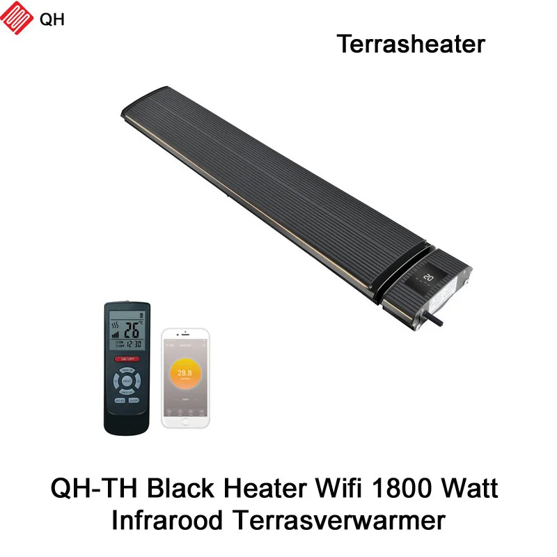 QH-TH Black Heater Wifi Infrarood Terrasverwarmer 1800 Watt
