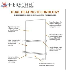 Herschel Select XLS Infrarood Handdoekverwarming zwart 500 Watt, 48 x 120 cm|Infraroodverwarmingonline