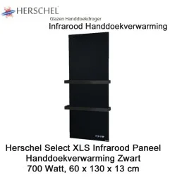 Herschel Select XLS Infrarood Handdoekverwarming zwart 700 Watt, 60 x 130 cm|Infraroodverwarmingonline