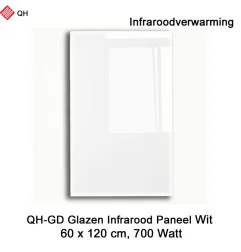 QH-GD glazen infraroodpaneel wit 700 Watt, 60 x 120 cm|Infraroodverwarmingonline