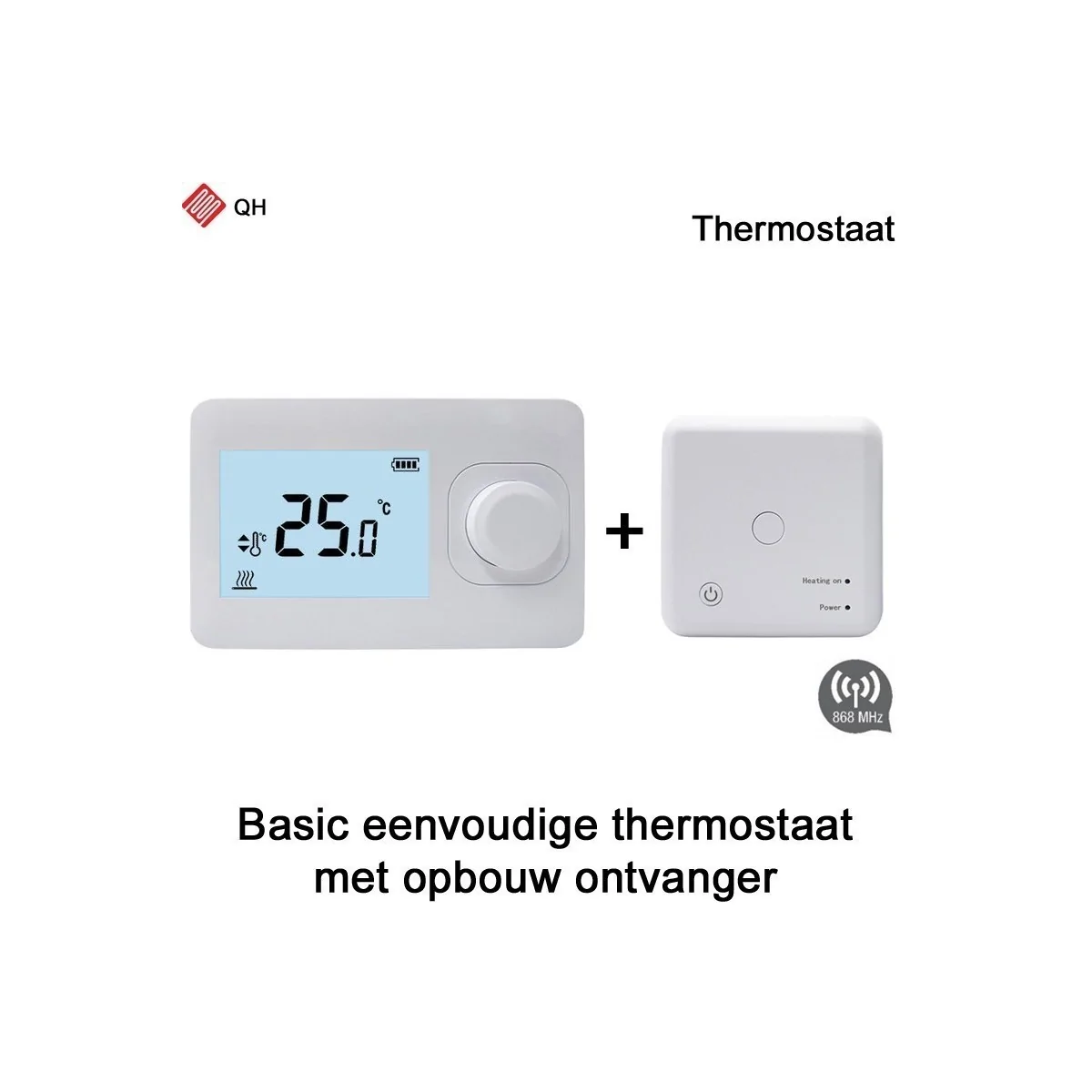 QH Basic eenvoudige draadloze thermostaat met ontvanger