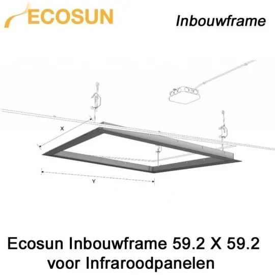 Inbouwframe voor 59,2 x 59,2cm Infraroodpanelen