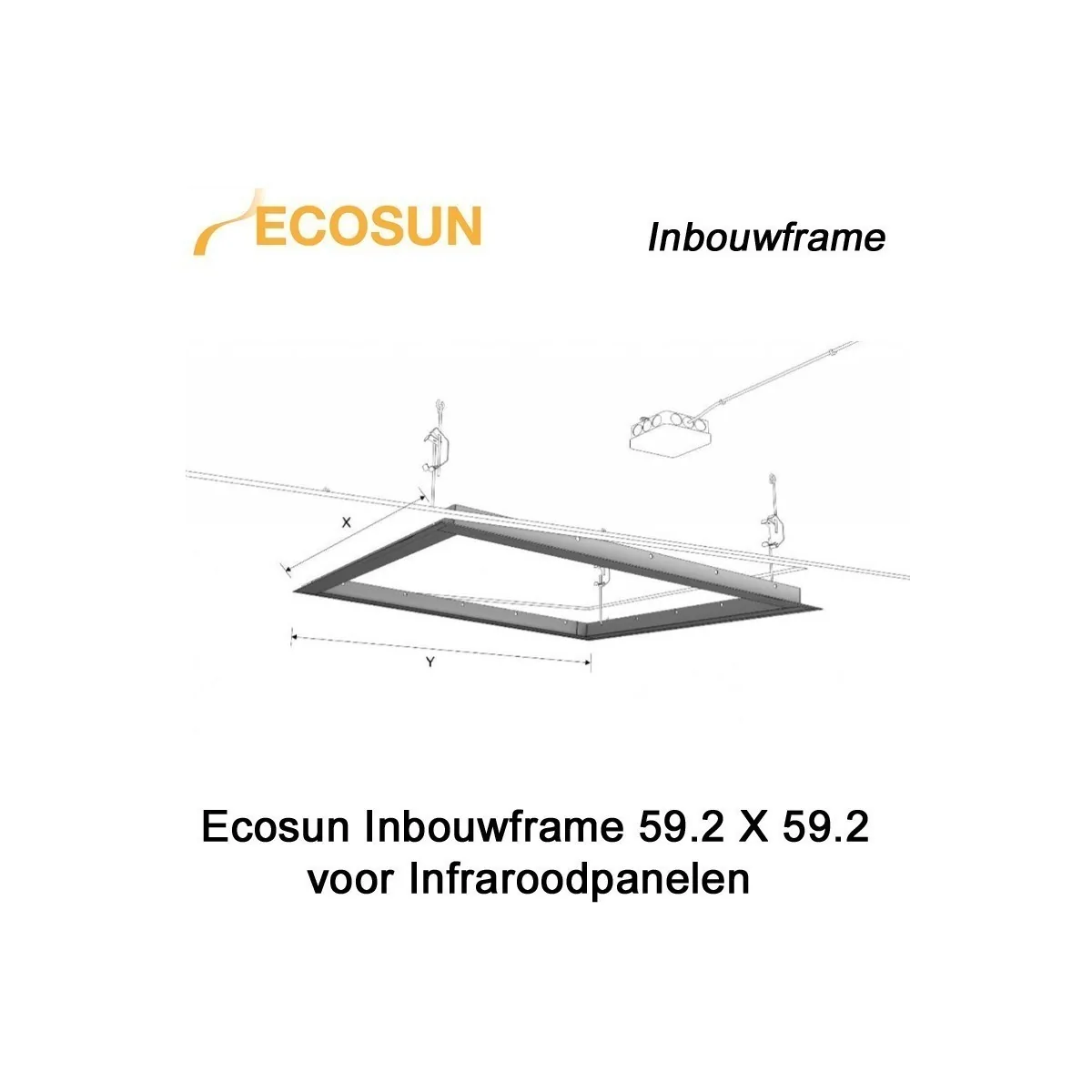Inbouwframe voor 59,2 x 59,2cm Infraroodpanelen