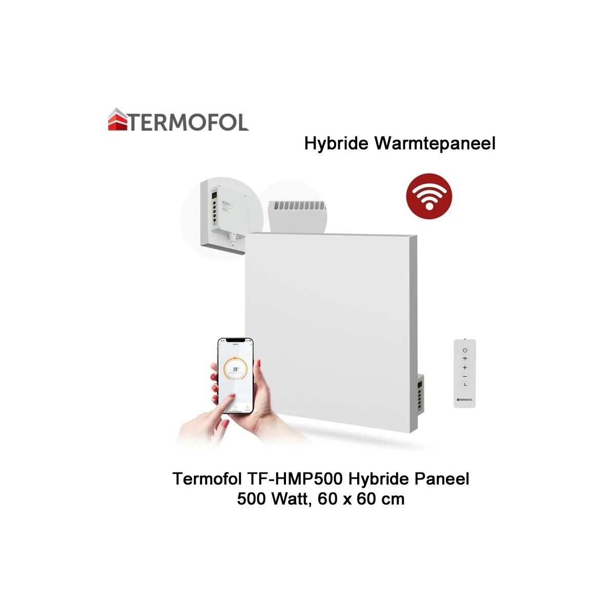 Termofol TF-HMP500 Hybride infrarood Paneel met wifi, 500 Watt, 60 x 60 cm