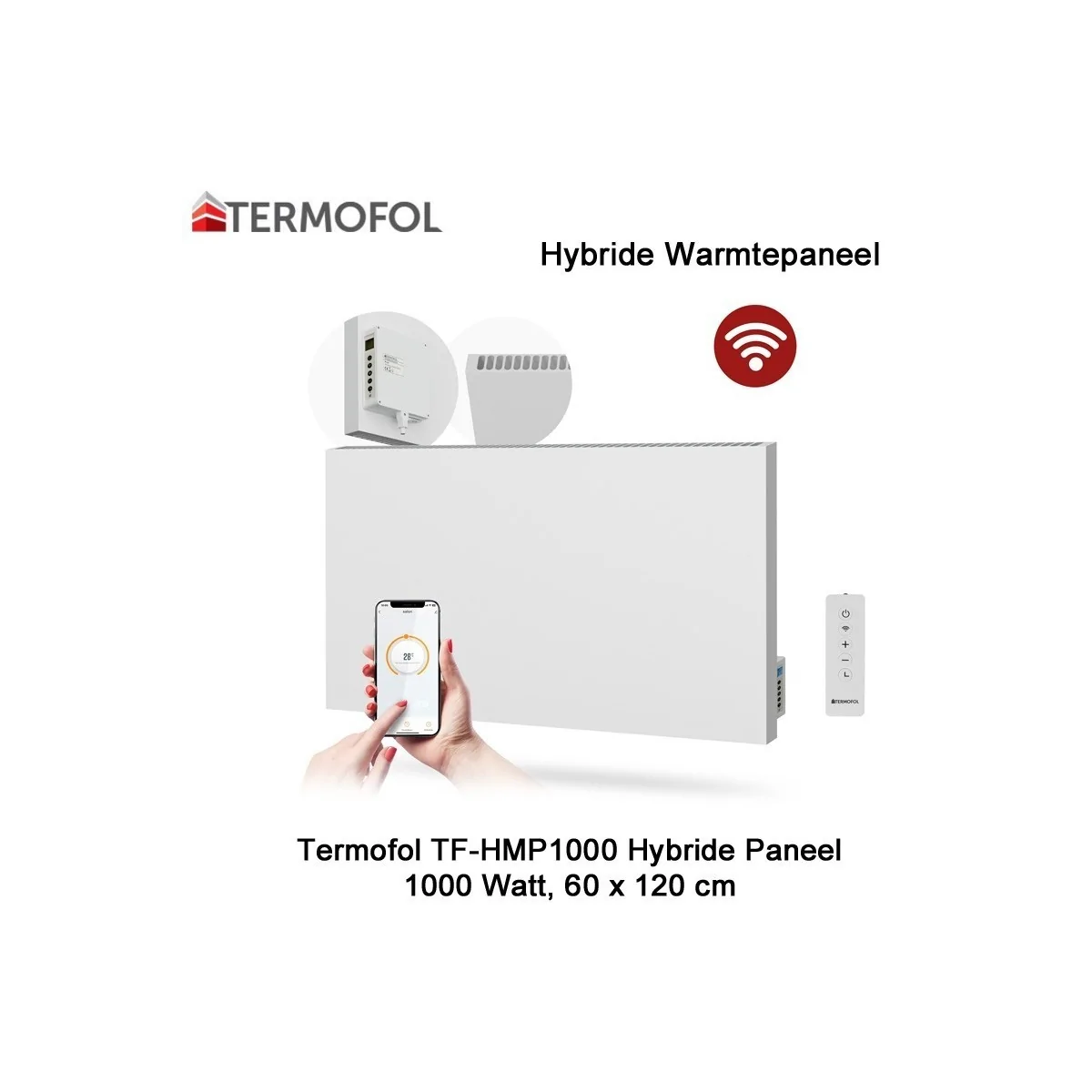 Termofol TF-HMP1000 Hybride infrarood Paneel met wifi 1000 Watt, 60 x 120 cm