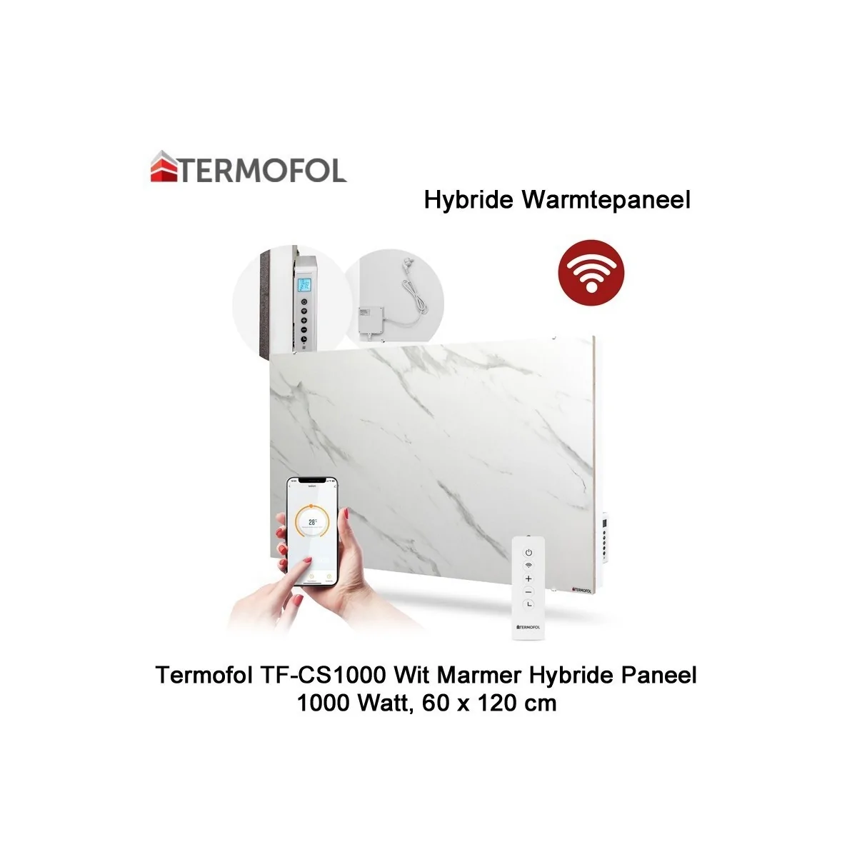Termofol TF-CS1000-01 Keramisch Hybride infrarood Paneel met wifi, 1000 Watt, 60 x 120 cm