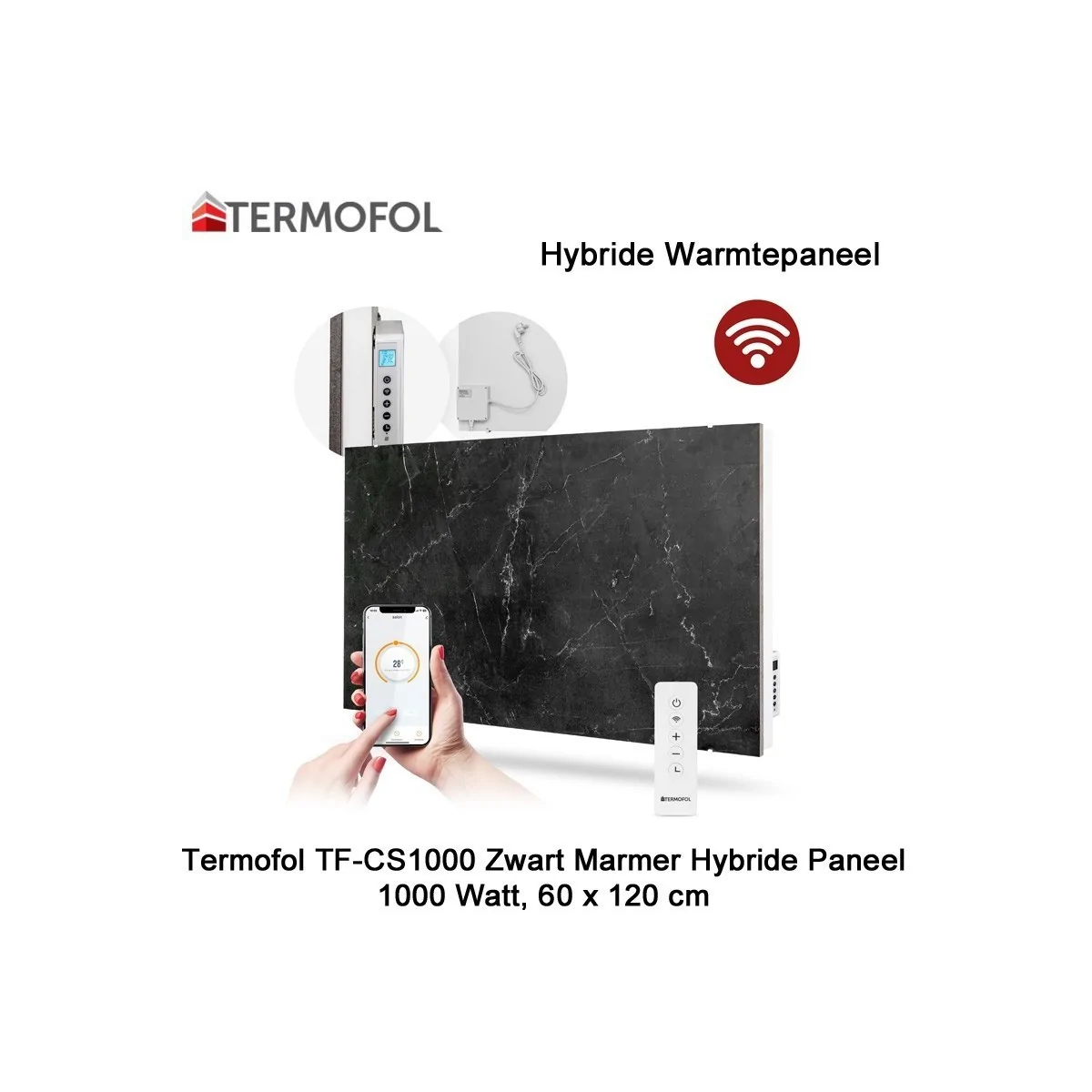 Termofol TF-CS1000-02 Keramisch Hybride infrarood Paneel met wifi, 1000 Watt, 60 x 120 cm