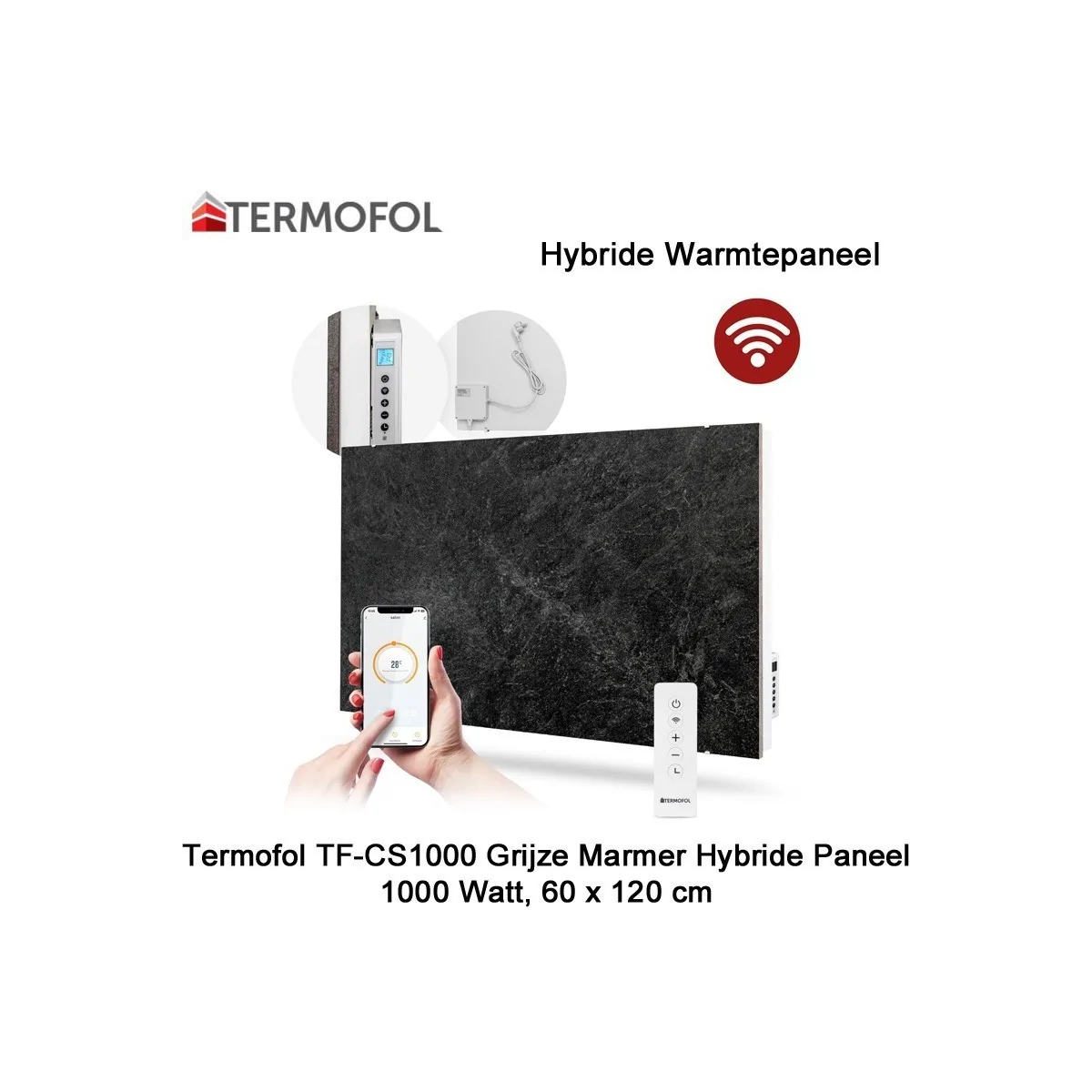 Termofol TF-CS1000-03 Keramisch Hybride infrarood Paneel met wifi, 1000 Watt, 60 x 120 cm