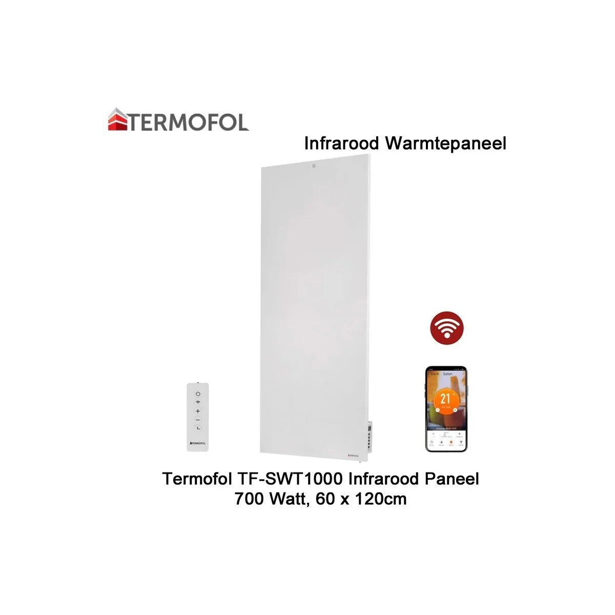 Termofol TF-SWT1000 Infrarood Paneel met wifi, 700 Watt, 60 x 120 cm