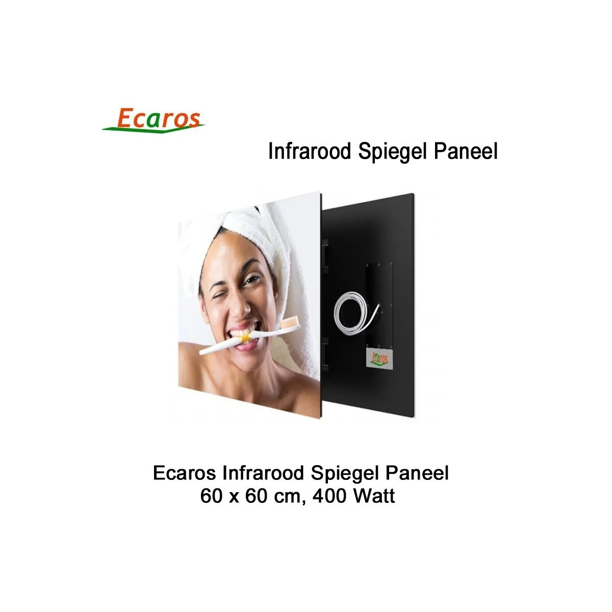 Ecaros Spiegel Infrarood Warmtepaneel 400 Watt 60 x 60 cm