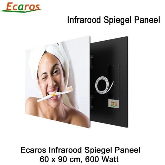 Ecaros Spiegel Infrarood Warmtepaneel 600 Watt 90 x 60 cm