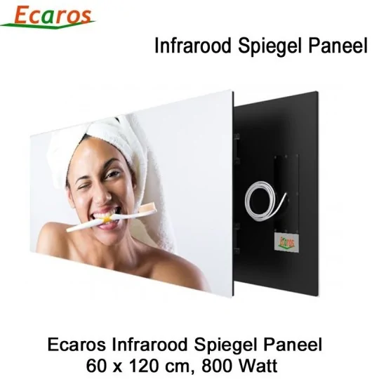 Ecaros Spiegel Infrarood Warmtepaneel 800 Watt 120 x 60 cm